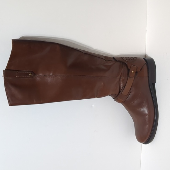 TORY BURCH COLTON ALMOND LEATHER RIDING BOOT, Size 8.5 M - Picture 2 of 10